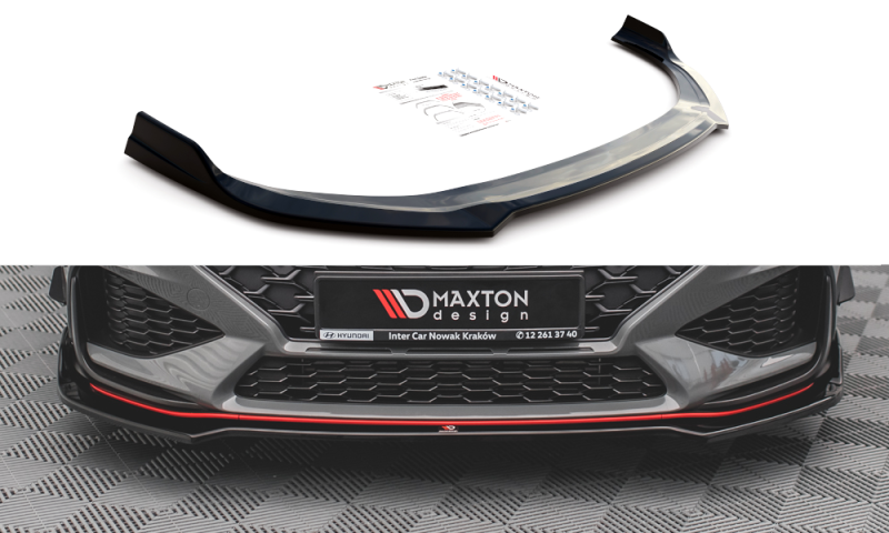 Maxton Front Ansatz V.3 für Hyundai I30 N Hatchback/Fastback Mk3 Facelift schwarz Hochglanz HY-I30-3F-N-FD3-G