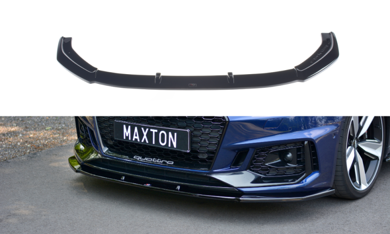Maxton Front Ansatz V.1 für Audi RS4 B9 schwarz Hochglanz AU-RS4-B9-FD1-G