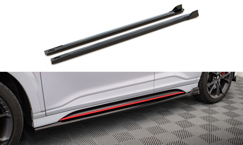 Maxton Seitenschweller Ansatz für V.2 für Hyundai Kona N Mk1 schwarz Hochglanz HY-KO-1-N-SD2-G
