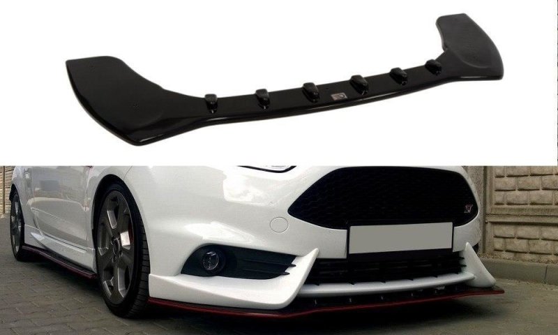 Maxton Front Ansatz für Ford Fiesta ST Mk7 FL (Mit Maxton Design Stoßstange) schwarz Hochglanz FO-FI-7F-ST-M-FD1-G