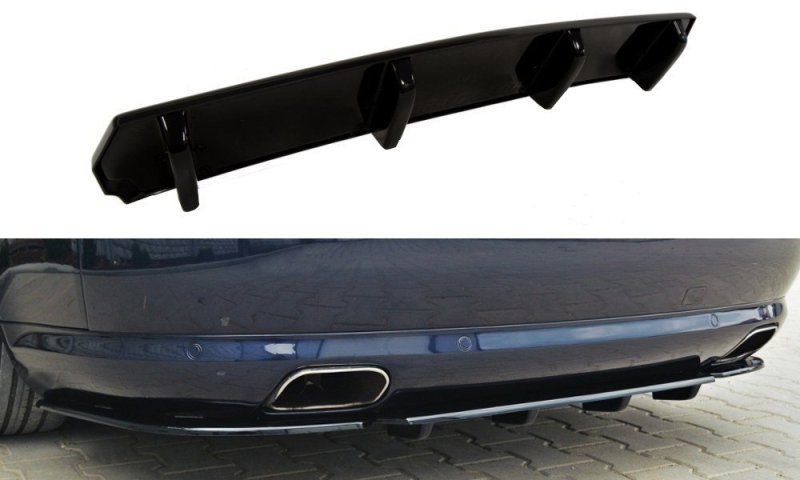 Maxton Mittlerer Diffusor Heck Ansatz für AUDI S8 D3 DTM LOOK schwarz Hochglanz AU-S8-D3-RD1+RD2-G
