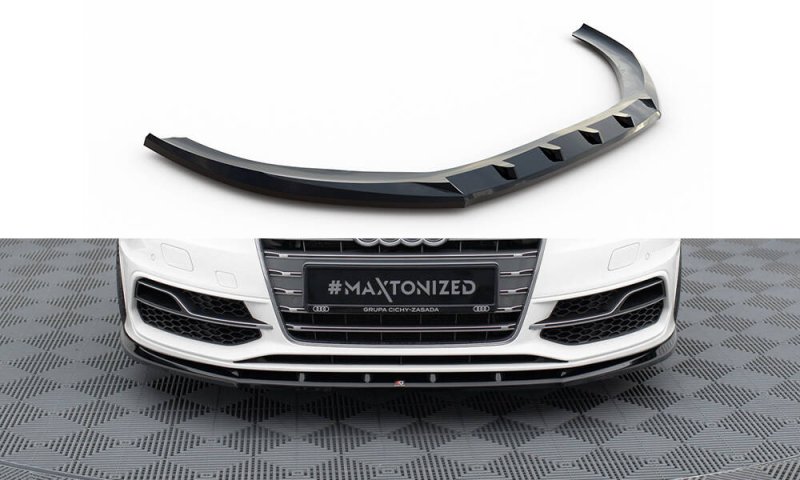 Maxton Front Ansatz V.1 Audi S3 / A3 S-Line Sportback / Hatchback 8V schwarz Hochglanz AU-S3-8V-SB-FD1-G
