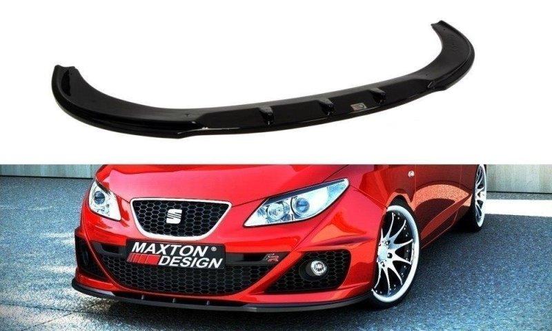 Maxton Front Ansatz für SEAT IBIZA IV FR (6J) vor Facelift schwarz Hochglanz SE-IB-4-FR-FD1-G