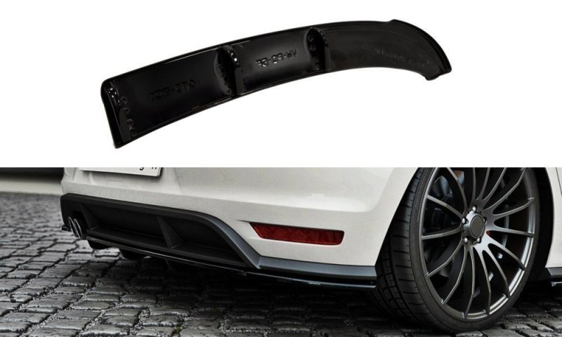Maxton Diffusor Heck Ansatz für VW Polo 6R GTI Facelift DTM LOOK schwarz Hochglanz VW-PO-5F-GTI-RSD1+RD1-G