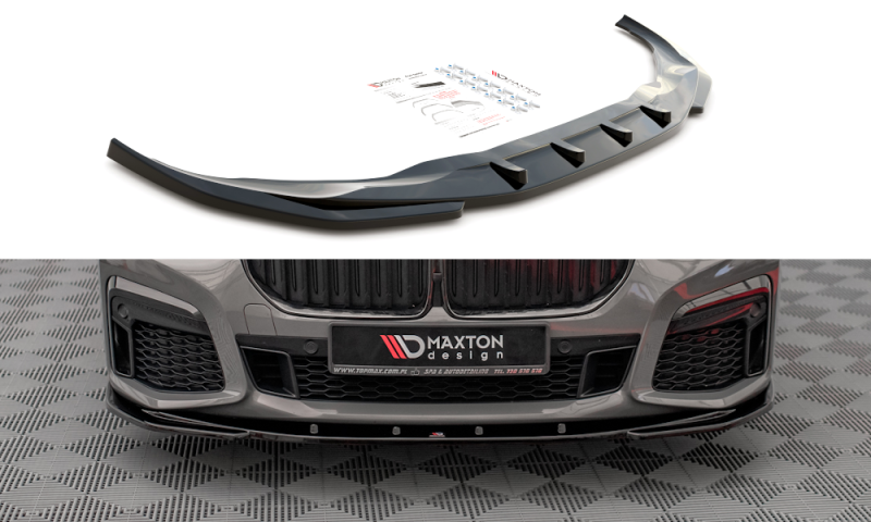 Maxton Front Ansatz V.1 für BMW 7 G11 M-Paket Facelift schwarz Hochglanz BM-7-11F-MPACK-FD1-G