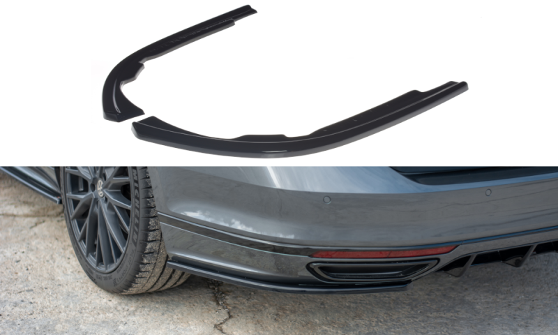 Maxton Heck Ansatz Flaps Diffusor für Volkswagen Passat R-Line B8 schwarz Hochglanz VW-PA-B8-RLINE-RSD1-G