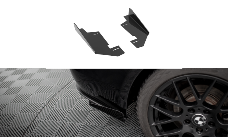 Maxton Hintere Seiten Flaps für BMW 4er Gran Coupe F36 schwarz Hochglanz BM4F36GCCNC-RSF1-G