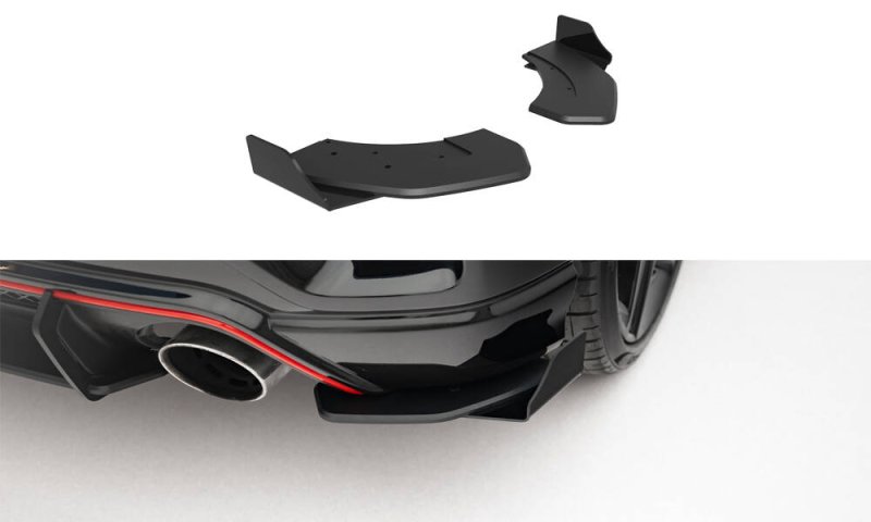 Maxton Street Pro Heck Ansatz Flaps Diffusor + Flaps Hyundai Veloster N Mk2 schwarz Hochglanz HYVE2NCNC-RSD1B+RSF1-G