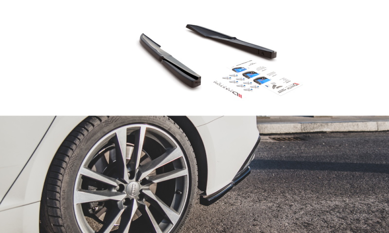 Maxton Heck Ansatz Flaps Diffusor für Audi S5 Sportback F5 Facelift schwarz Hochglanz AU-S5-2F-SB-RSD1-G