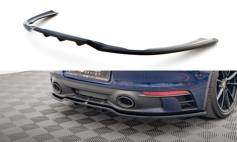 Maxton Mittlerer Diffusor Heck Ansatz DTM Look für V.1 Porsche 911 Carrera Aero 992 schwarz Hochglanz PO-911-992-CA-AERO-RD1G+RD3-G