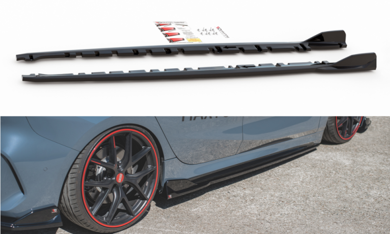 Maxton Seitenschweller Ansatz für V.3 für BMW 1er F40 M-Paket/ M135i  schwarz Hochglanz BM-1-40-M-SD1-G