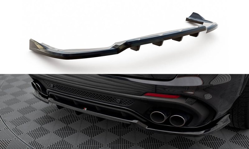 Maxton Mittlerer Cup Diffusor Heck Ansatz Alfa Romeo Stelvio Quadrifoglio Mk1 schwarz Hochglanz AL-ST-1-QV-RD1G+RD2-G