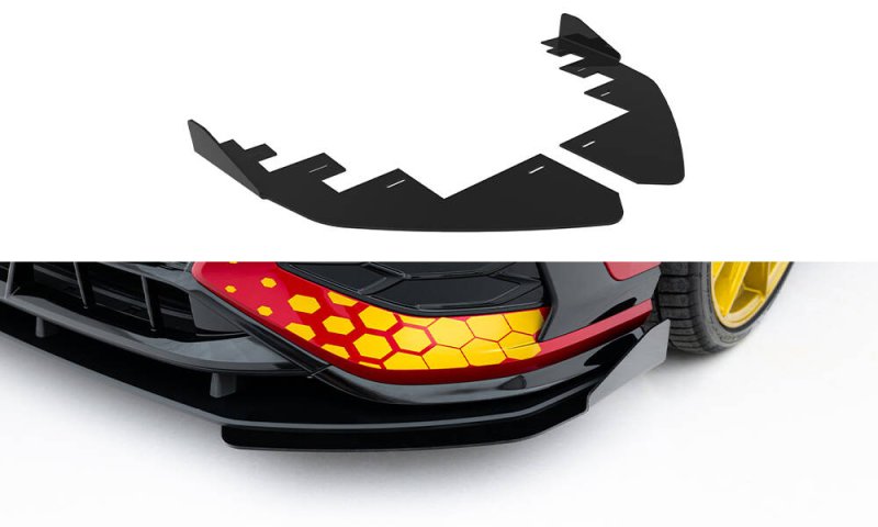 Maxton Front Flaps Flaps VW Golf GTI Clubsport Mk8 Facelift schwarz Hochglanz VWGO8FGTICSCNC-FSF1-G