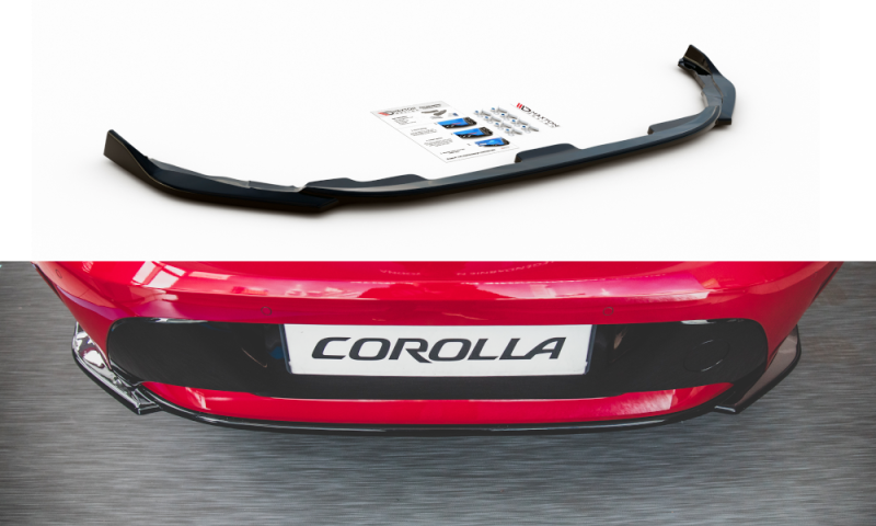 Maxton Mittlerer Diffusor Heck Ansatz für Toyota Corolla XII Hatchback schwarz Hochglanz TO-CO-12-HB-RD1-G