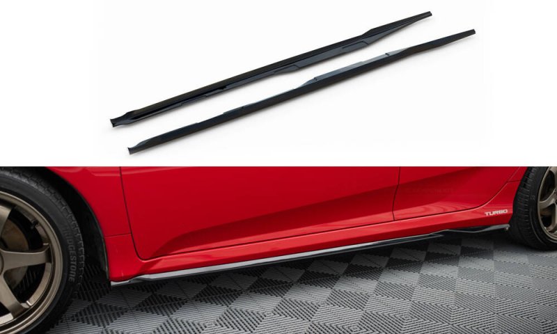 Maxton Seitenschweller Ansatz Honda Civic SI Mk10 schwarz Hochglanz HO-CI-10-SI-SD1-G
