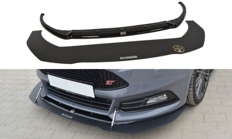 Maxton Hybrid Front Ansatz V.1 für Ford Focus ST Mk3 FL FO-FO-3F-ST-CNC-FD1+CUPRA