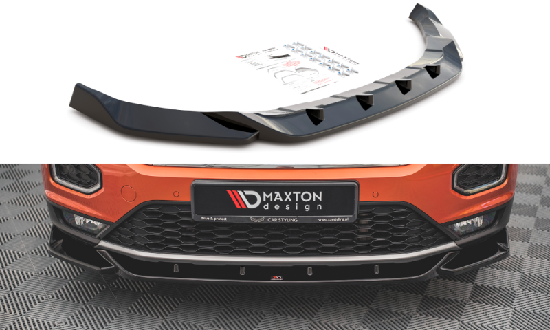Maxton Front Ansatz V.1 für Volkswagen T-Roc Mk1 schwarz Hochglanz VW-T-ROC-1-FD1-G