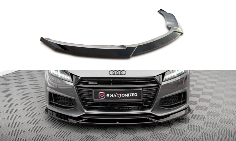 Maxton Front Ansatz V.1 Audi TT S / S-Line 8S schwarz Hochglanz AU-TT-3-SLINE-FD1-G