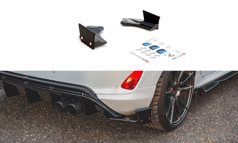 Maxton Heck Ansatz Flaps Diffusor +Flaps für V.4 Ford Fiesta ST Mk8 FO-FI-8-STLINE-RSD4G+RS