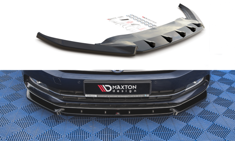 Maxton Front Ansatz V.2 für Volkswagen Passat B8 schwarz Hochglanz VW-PA-B8-FD2-G