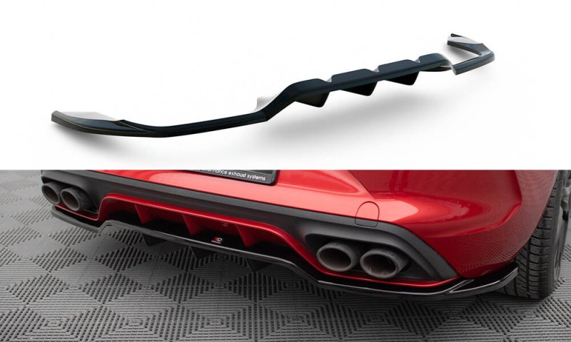 Maxton Mittlerer Cup Diffusor Heck Ansatz Cupra Leon Hatchback Mk1 schwarz Hochglanz CU-LE-1-RD1G+RD2-G