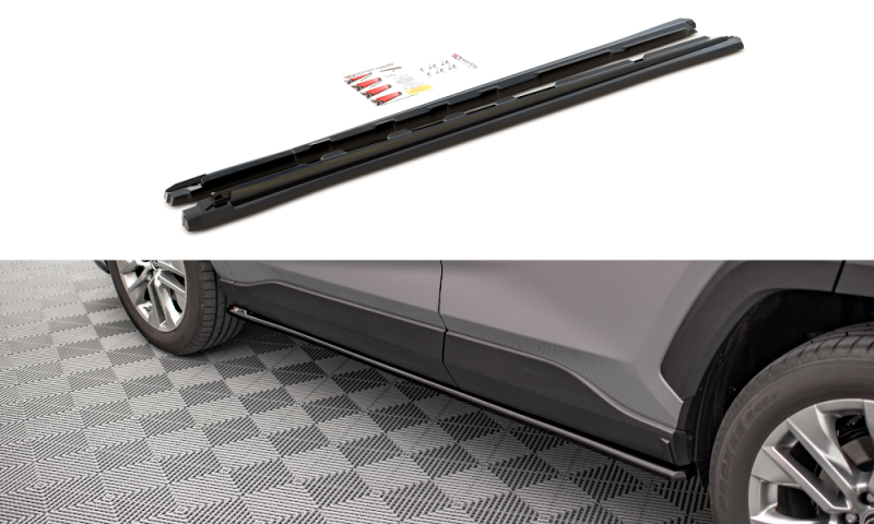 Maxton Seitenschweller Ansatz für Toyota RAV4 Mk5 schwarz Hochglanz TO-RAV4-5-SD1-G