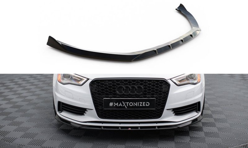 Maxton Front Ansatz V.1 Audi A3 Limousine 8V schwarz Hochglanz AU-A3-3-S-FD1-G