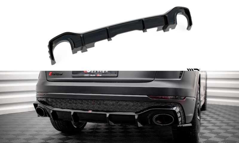 Maxton Diffusor Heck Ansatz für Audi RSQ8 Mk1 schwarz Hochglanz AU-RSQ8-1-RS1-G