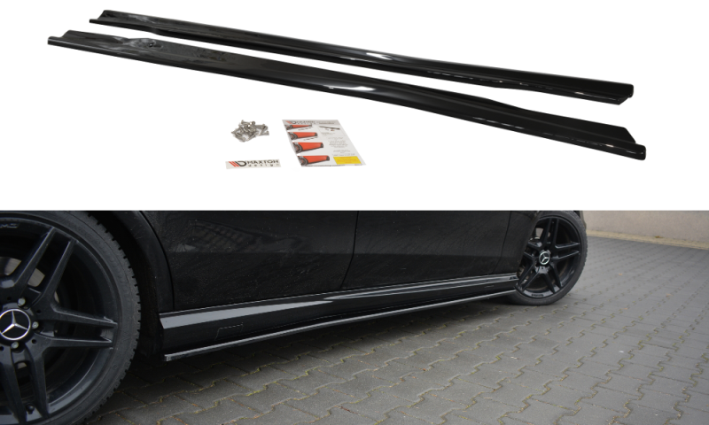 Maxton Seitenschweller Ansatz für Mercedes E63 AMG W212  schwarz Hochglanz ME-E-212-AMG-SD1-G