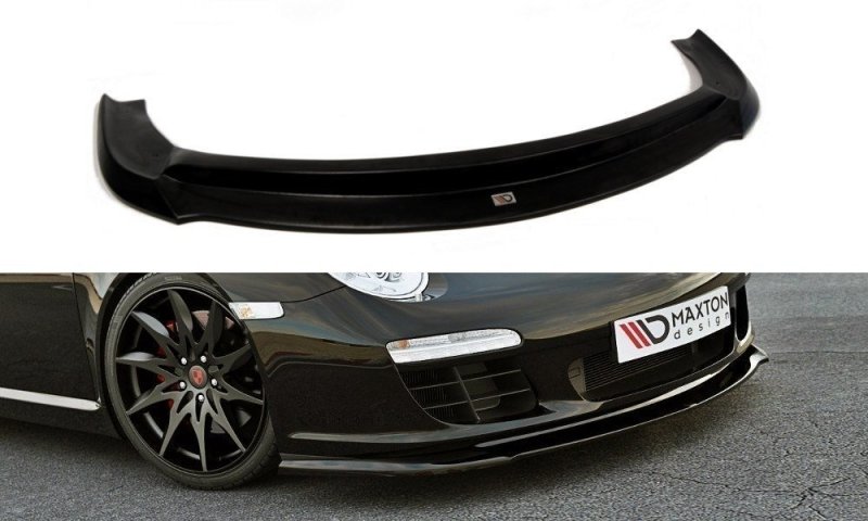 Maxton Front Ansatz für PORSCHE 911 Carrera 997.2 Facelift schwarz Hochglanz PO-911-997F-FD1G+FD1R-G