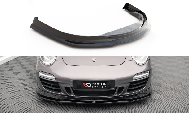 Maxton Front Ansatz V.1 für Porsche 911 Carrera GTS 997 Facelift schwarz Hochglanz PO-911-997F-CA-GTS-FD1G+FD1R-G