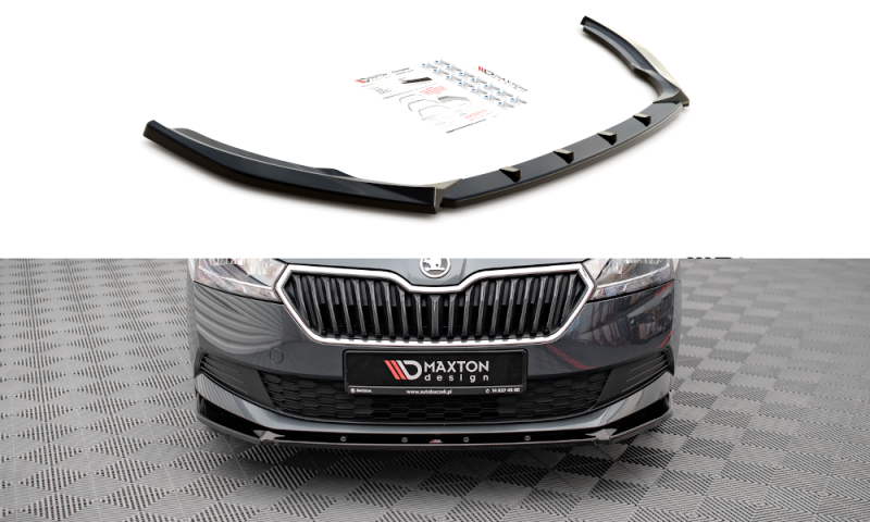 Maxton Front Ansatz für Skoda Fabia Mk3 Facelift schwarz Hochglanz SK-FA-3F-K-FD1-G