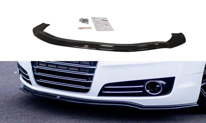 Maxton Front Ansatz V.1 für Audi A8 D4 schwarz Hochglanz AU-A8-D4-FD1-G