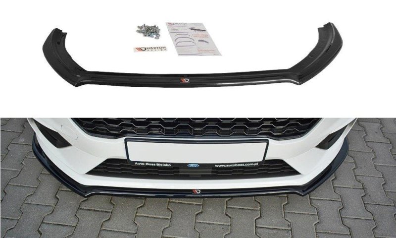 Maxton Front Ansatz V.1 für Ford Fiesta Mk8 ST / ST-Line schwarz Hochglanz FO-FI-8-STLINE-FD1-G