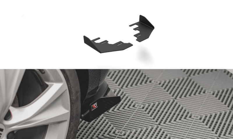 Maxton Hintere Seiten Flaps für Seat Leon FR Hatchback Mk4 schwarz Hochglanz SELE4FRCNC-RSF1-G