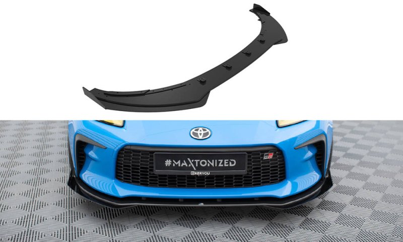 Maxton Street Pro Front Ansatz + Flaps V.1 + Flaps Toyota GR86 Mk1 schwarz Hochglanz TOGR861CNC-FD1B+FSF1-G