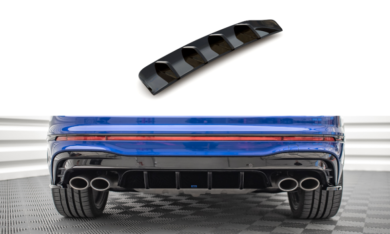 Maxton Diffusor Heck Ansatz für Volkswagen Tiguan R Mk2 Facelift schwarz Hochglanz VW-TI-2F-R-RS1-G