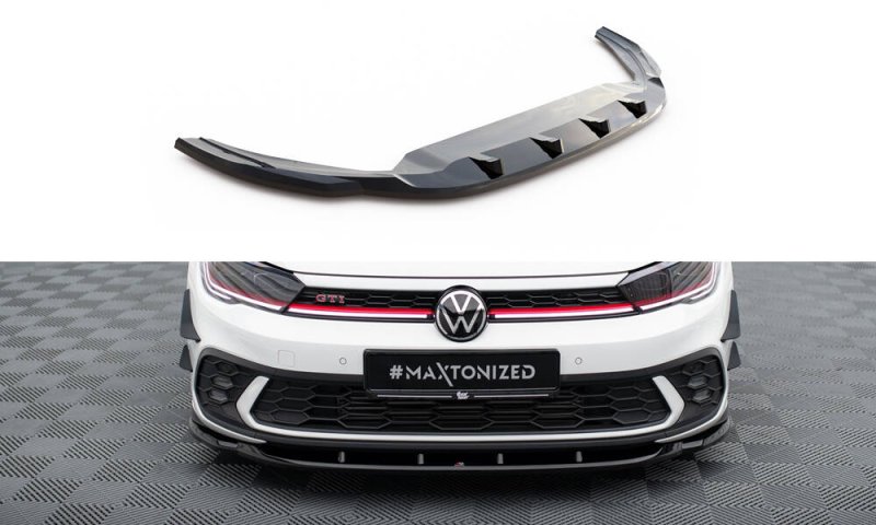 Maxton Front Ansatz V.1 VW Polo AW GTI Facelift schwarz Hochglanz VW-PO-6F-GTI-FD1-G