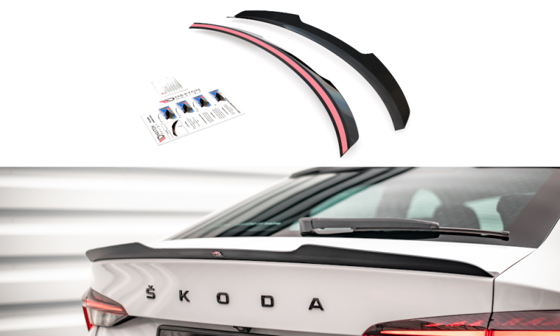 Maxton Spoiler CAP für Skoda Octavia Liftback Mk4 schwarz Hochglanz SK-OC-4-CAP1-G