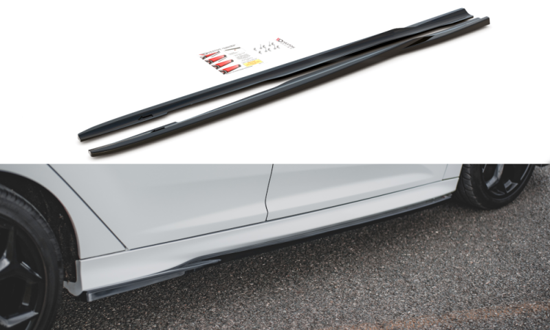 Maxton Seitenschweller Ansatz für V.2 für Ford Focus ST Mk3 schwarz Hochglanz FO-FO-3/3F-ST-SD2-G