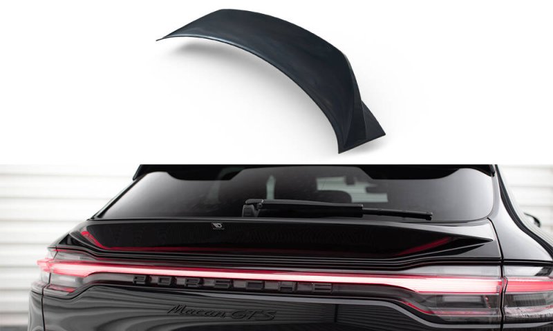 Maxton Unterer HeckSpoiler CAP Abrisskante 3D Porsche Macan GTS Mk1 Facelift 2 schwarz Hochglanz PO-MA-1F-GTS-CAP3D2-G