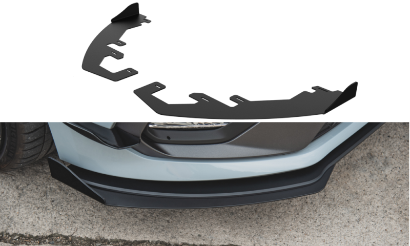 Maxton Front Stoßstangen Racing Flaps passend für Ford Fiesta Mk8 ST / ST-Line schwarz Hochglanz FOFI8STCNC-FSF1-G
