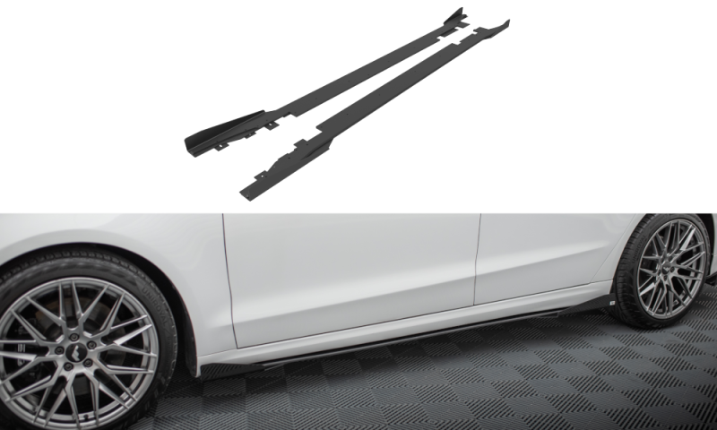 Maxton Street Pro Seitenschweller Ansatz + Flaps Ford Mondeo Sport Mk5 Facelift / Fusion Sport Mk2 Facelift schwarz Hochglanz FOMO5FSPORTCNC-SD1B+SF1-G