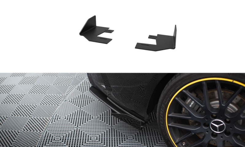 Maxton Hintere Seiten Flaps Mercedes-AMG CLA 45 C117 Facelift schwarz Hochglanz MECLA117AMGAEROCNC-RSF1-G