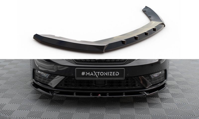 Maxton Front Ansatz V.1 Seat Leon Mk3 Facelift schwarz Hochglanz SE-LE-3F-FD1-G