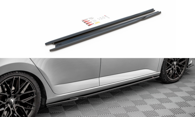 Maxton Seitenschweller Ansatz für Skoda Fabia Mk3 schwarz Hochglanz SK-FA-3-SD1-G