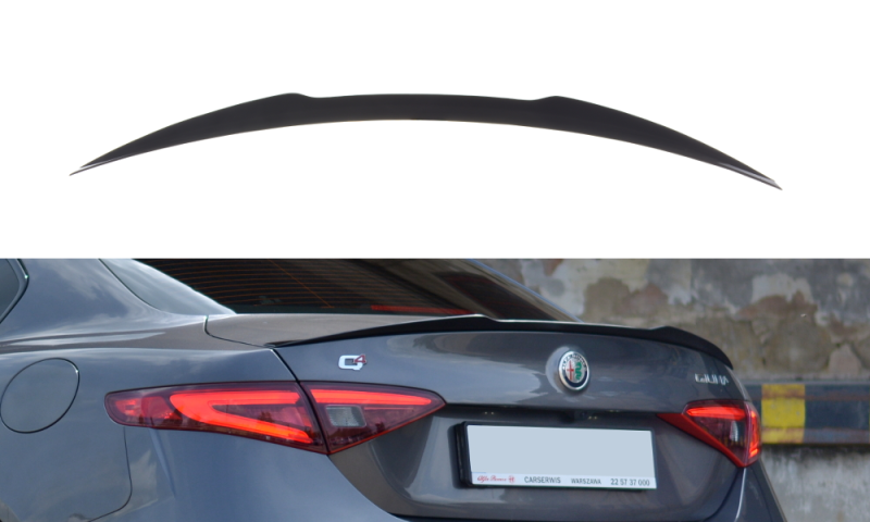 Maxton Spoiler CAP für ALFA ROMEO GIULIA VELOCE schwarz Hochglanz AL-GI-1-VEL-CAP1-G