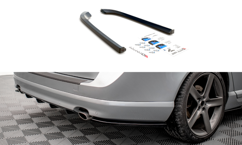 Maxton Heck Ansatz Flaps Diffusor für Volvo V70 Mk3 Carbon Look VO-V70-3-RSD1-C