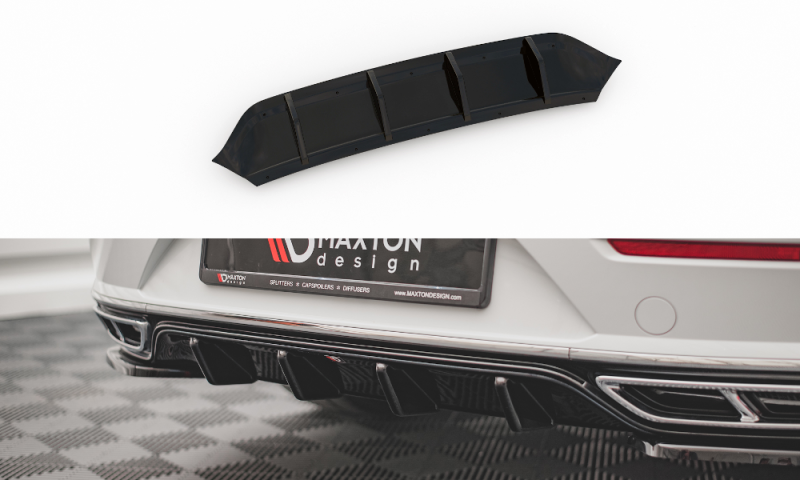 Maxton Diffusor Heck Ansatz für Volkswagen Arteon R-Line Facelift schwarz Hochglanz VW-AR-1F-RLINE-RS1-G