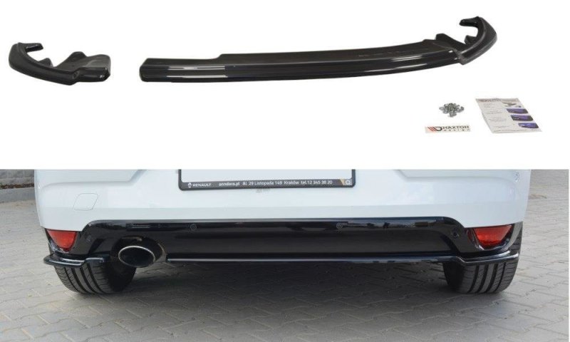 Maxton Heck Ansatz Flaps Diffusor für Renault Megane Mk4 Hatchback schwarz Hochglanz RE-ME-4-RSD1-G
